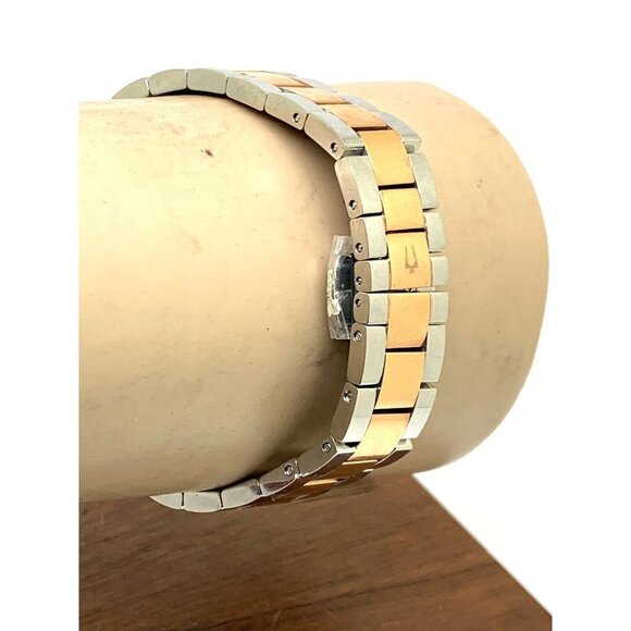 Bulova Women's Watch 98P207 Quartz Diamond Mother of Pearl White Dial Two Tone - Picture 10 of 14